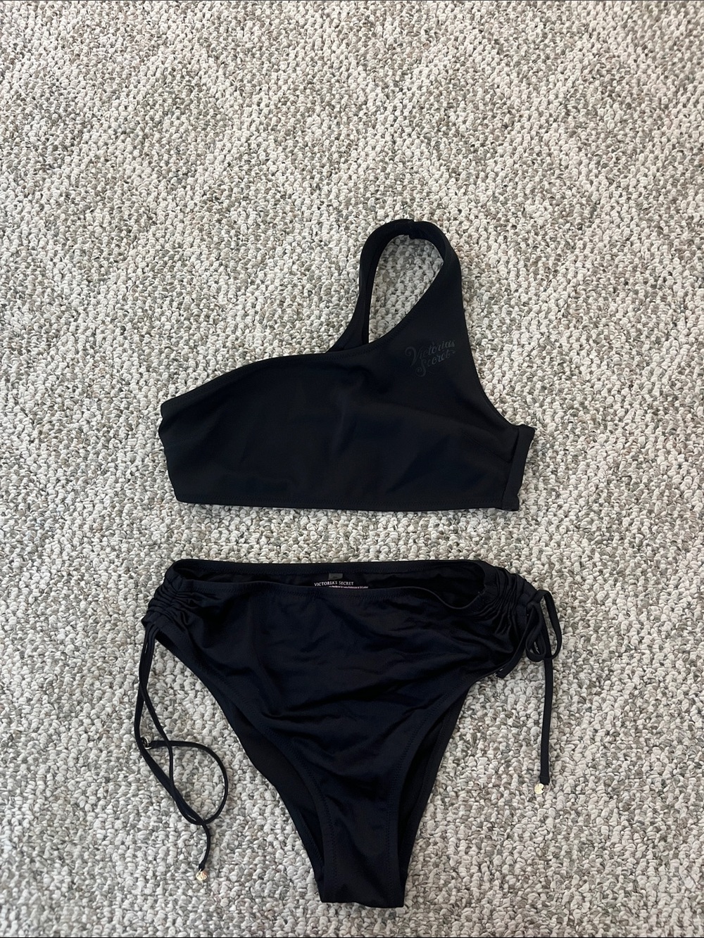 Victoria's Secret Black Asymmetrical One-Shoulder Bikini